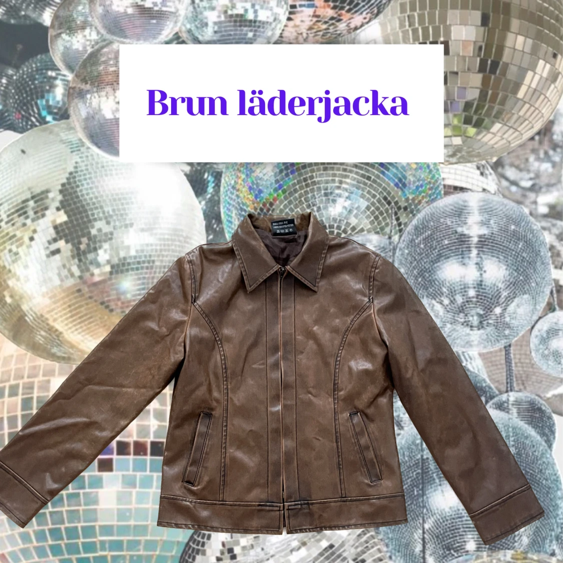 Brun läderjacka