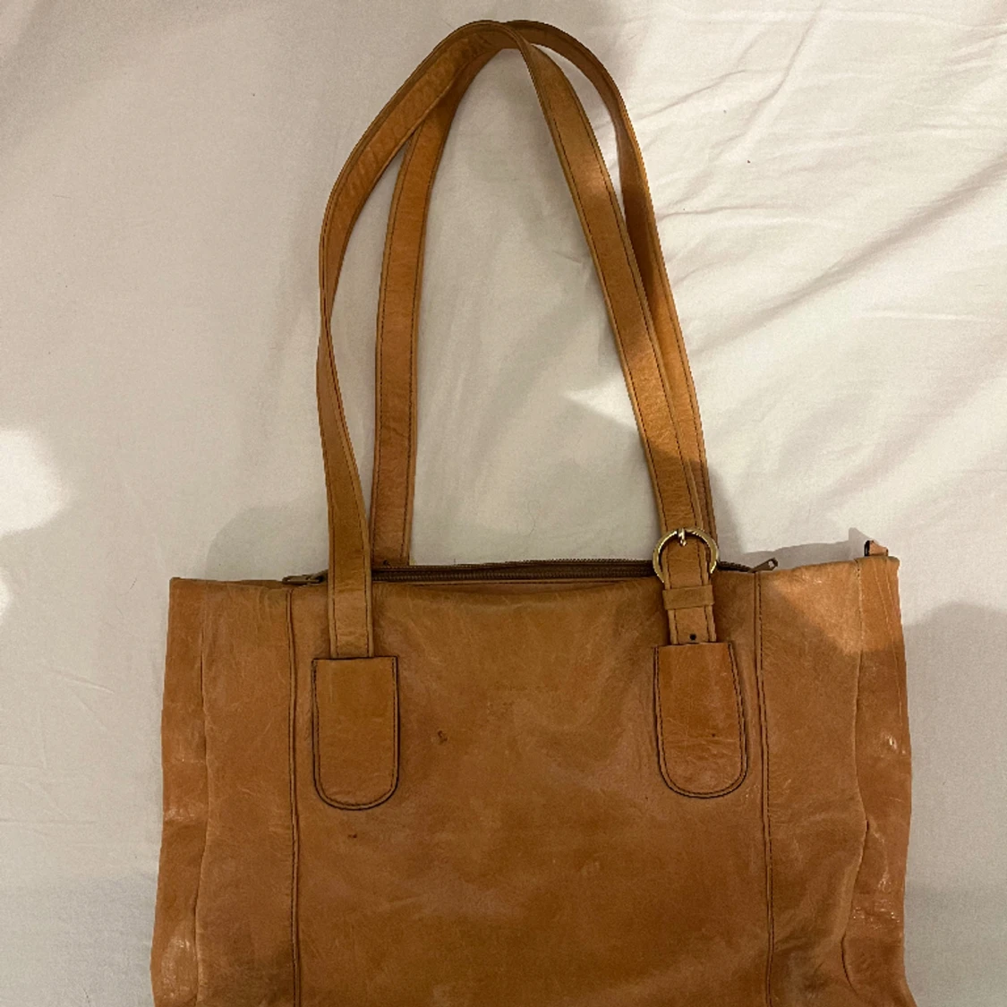 Vintage läder beige/gul väska!!🤎⭐️ - 90