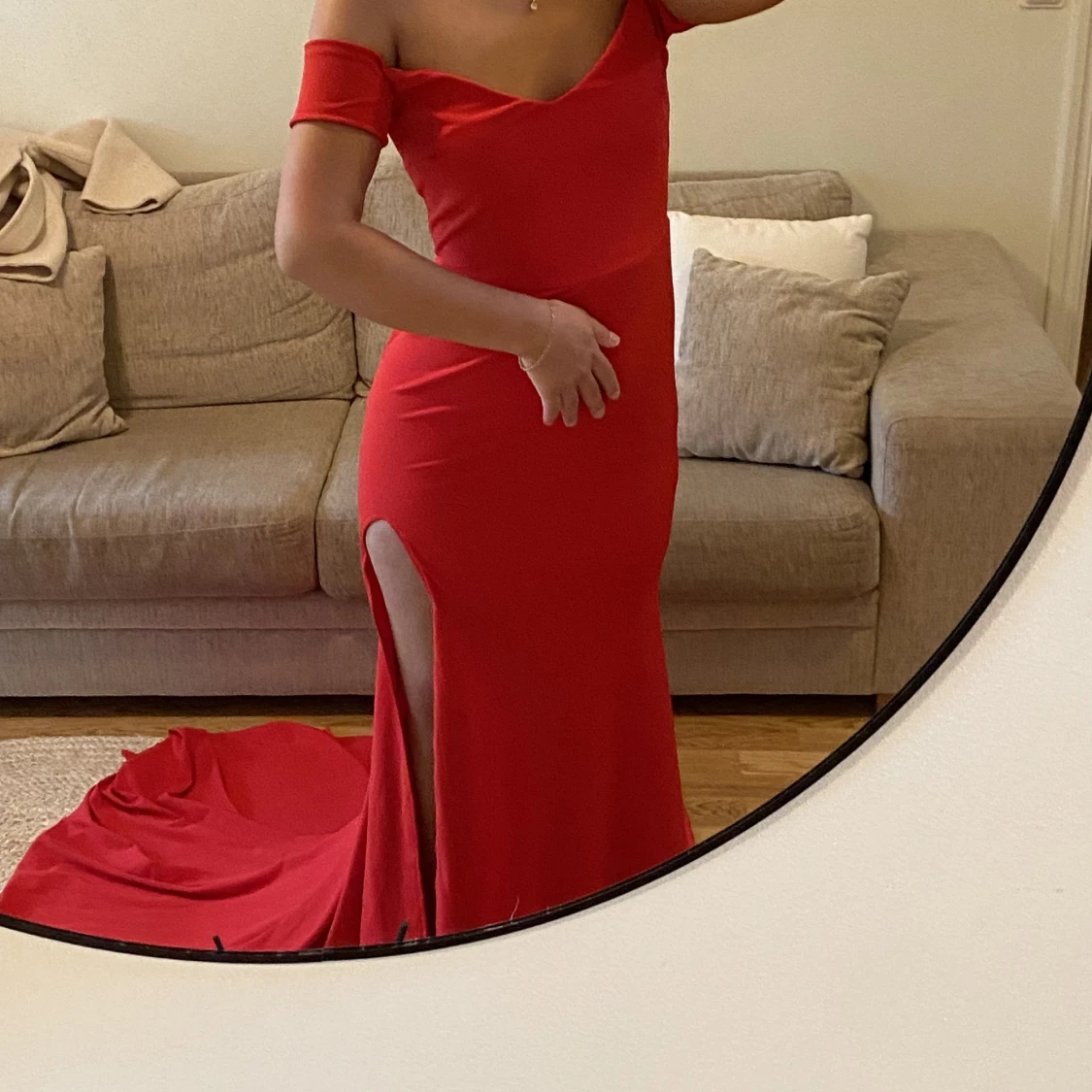 Röd bal klänning fest - 91