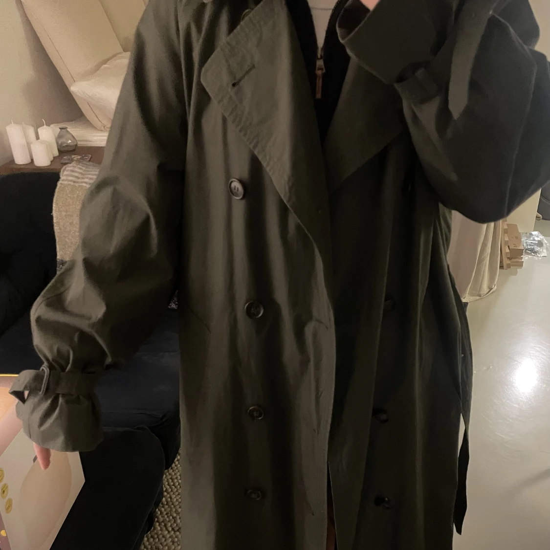 Grön trenchcoat 