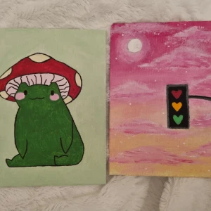 Målade tavlor - Jag säljer dessa canvas tavlor som jag har målat själv. 25 kr styck eller 40 för båda:) 