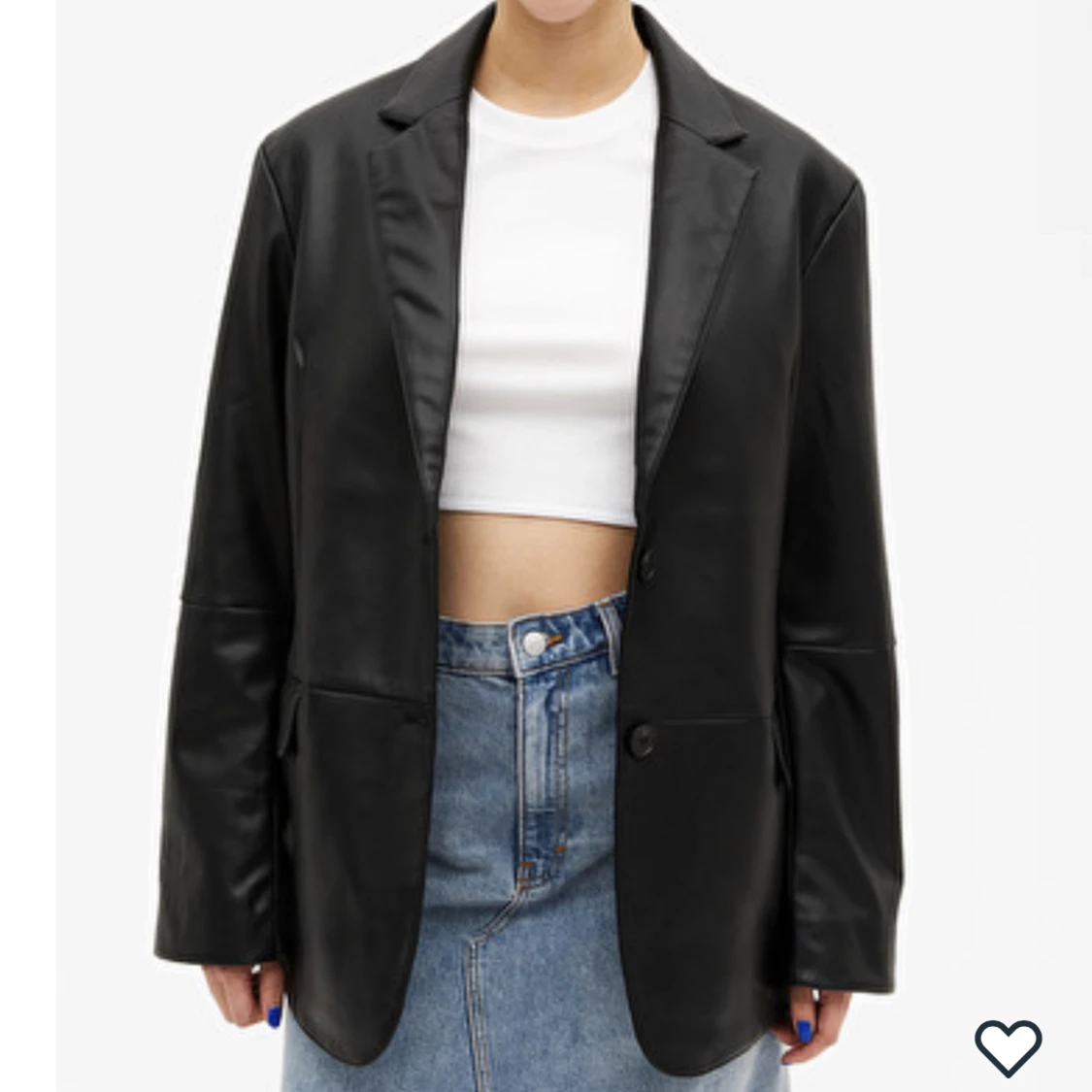 Skinnjacka i läderimitation  - 90