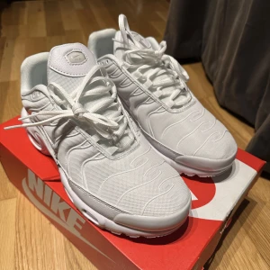 Nike air max plus  - Säljer dessa skor som är nästan helt nya. Jag säljer de för att de var för stora för mig. Boxen är inte till skorna men medföljer ändå, nypris: 2200 