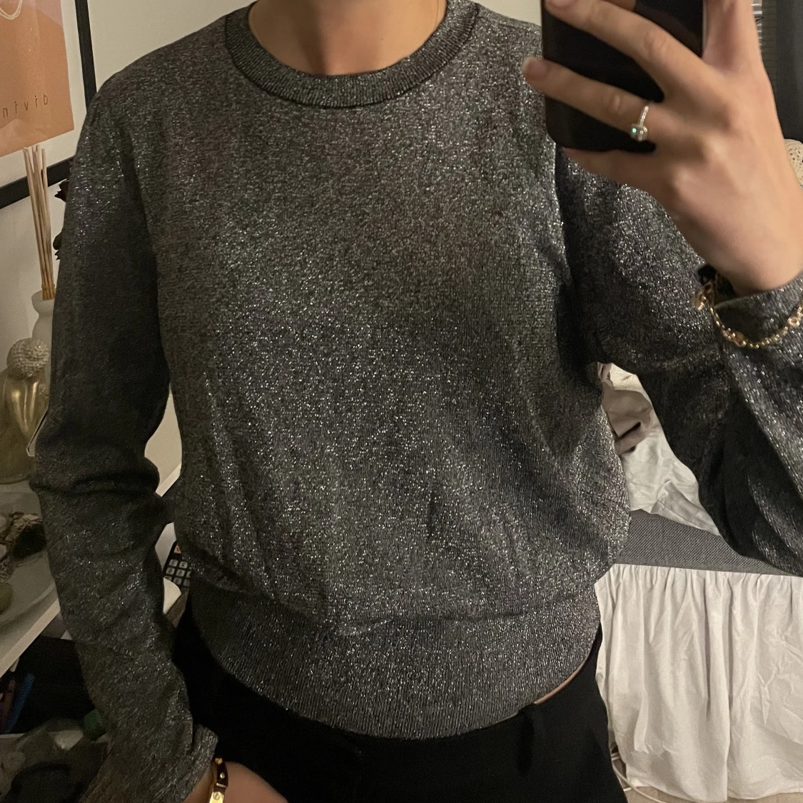 Silvrig glittrig topp