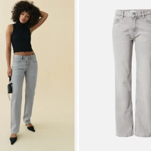 Low Waist Straight Jeans - Säljer mina gråa low waist straight jeans från gina! Dem är superfina men kommer tyvärr inte till användning då jag köpte dem i förstor storlek, därav använda någon enstaka gång. Nypris 499💓 Pris kan diskuteras vid snabb affär💕