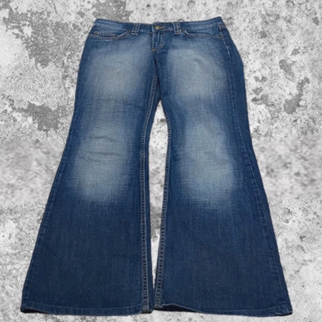 Flare bootcut jeans blåa låg midja