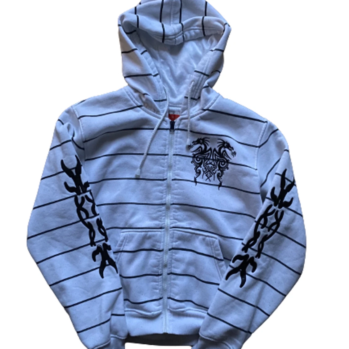 zip hoodie med tryck