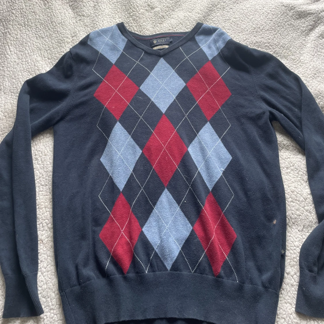 Stickad rutig tröja!