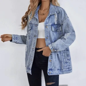 Oversized jeans jacka - Inte just denna men en liknande, st xs, skriv för bilder på den.