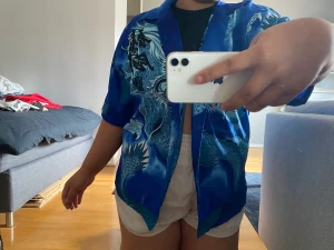 Kortärmad skjorta med drakar - Blå kortärmad skjorta, köpt på humana för 200kr (nypris runt 400kr) aldrig använd!