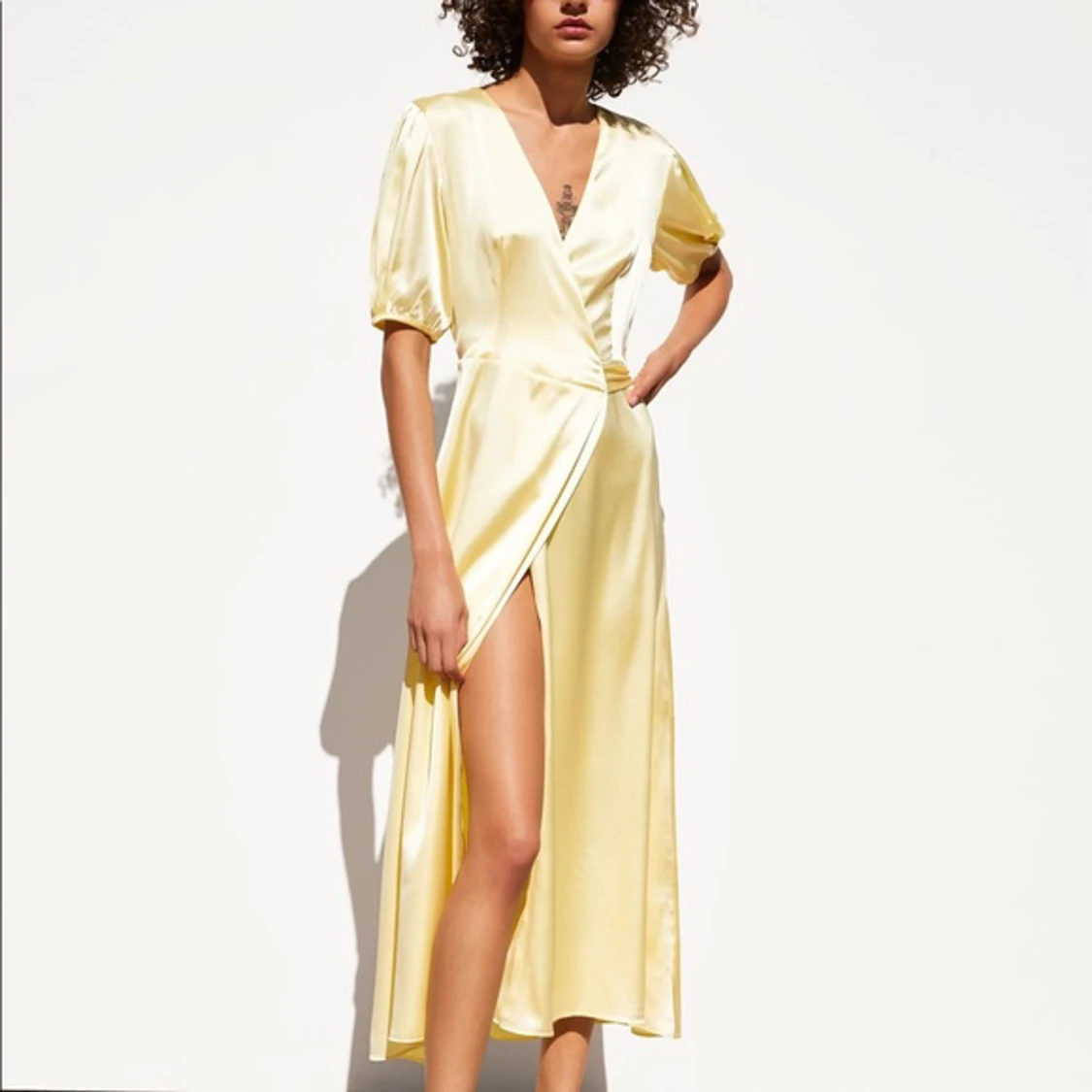 Zara Yellow Wrap Dress
