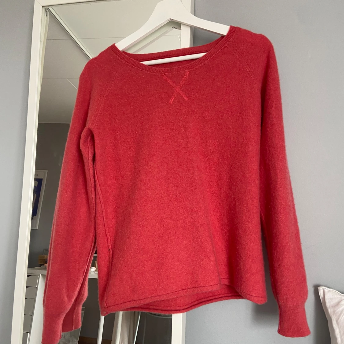 Röd stickad tröja - 91