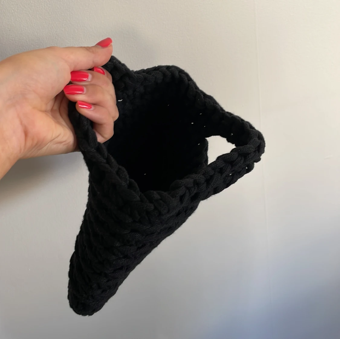 Virkad väska - Svart - 90