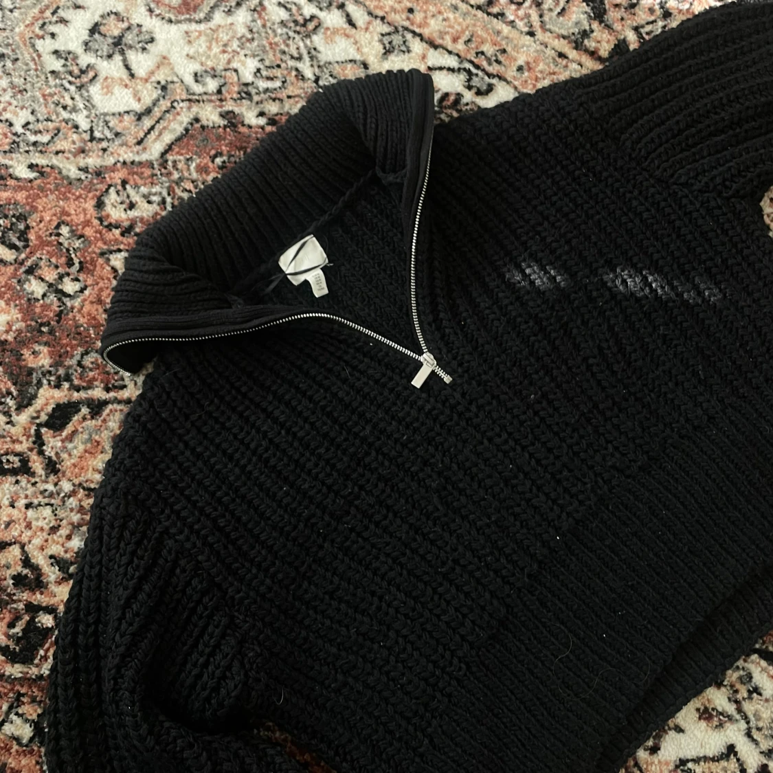 Stickad tröja halfzip  - 1