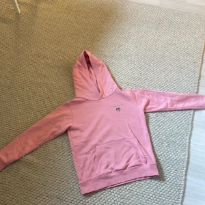 Rosa gant hoddie - Säljer pågrund av att den är för liten, det är ett litet hål på baksidan nypris är ca 600 jag säljer den för 90 
