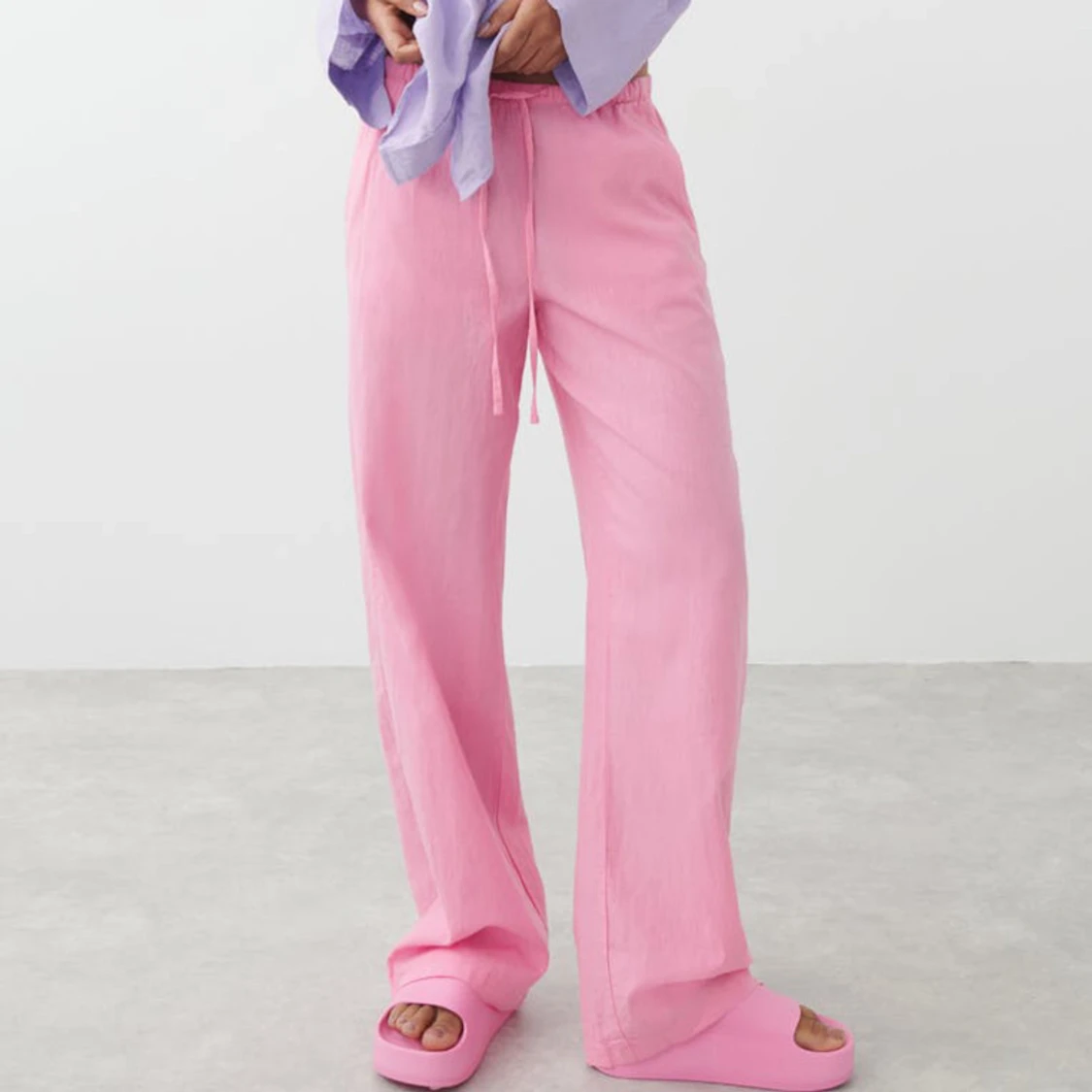 Rosa Linnebyxor - 90