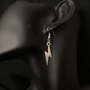 Silverfärgade blixtformade örhängen - ❗️Tar endast emot Swish, skriv t mig vid köp ❗️Snygga örhängen i form av blixtar i silverfärg. Perfekta för att ge en edgy touch till din stil. Lätta att bära och passar till många olika outfits.