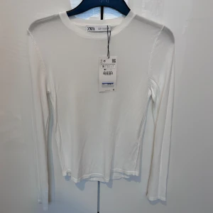 Genomskinlig långärmad mesh  topp/ tröja Zara - En genomskinlig långärmad mesh vit topp / tröja från Zara. Väldigt inne nu med genomskinliga toppar som är genomskinliga med något fint under. 