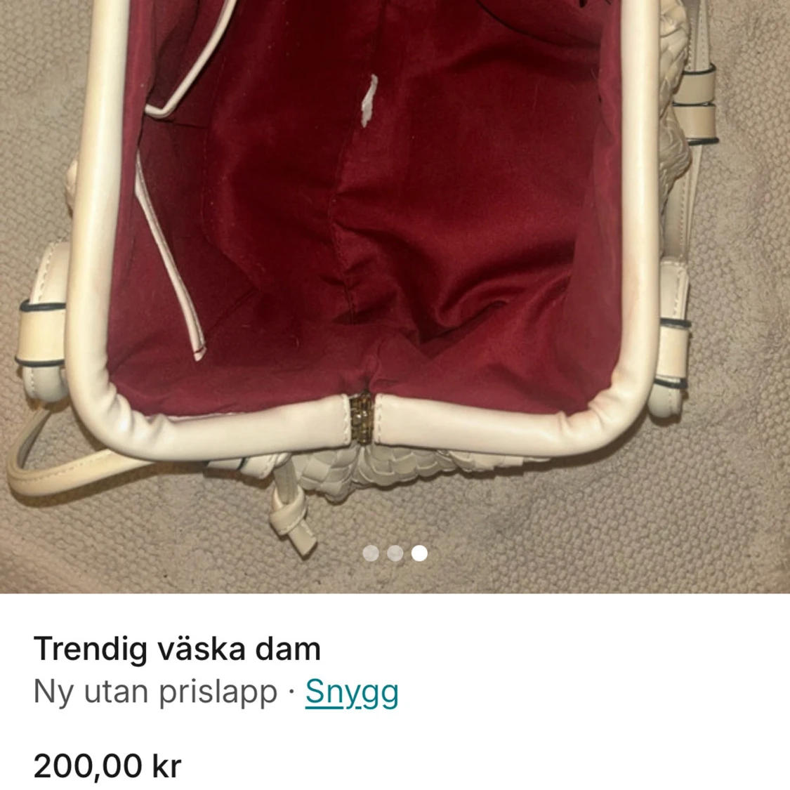 Beige flätad handväska - 90