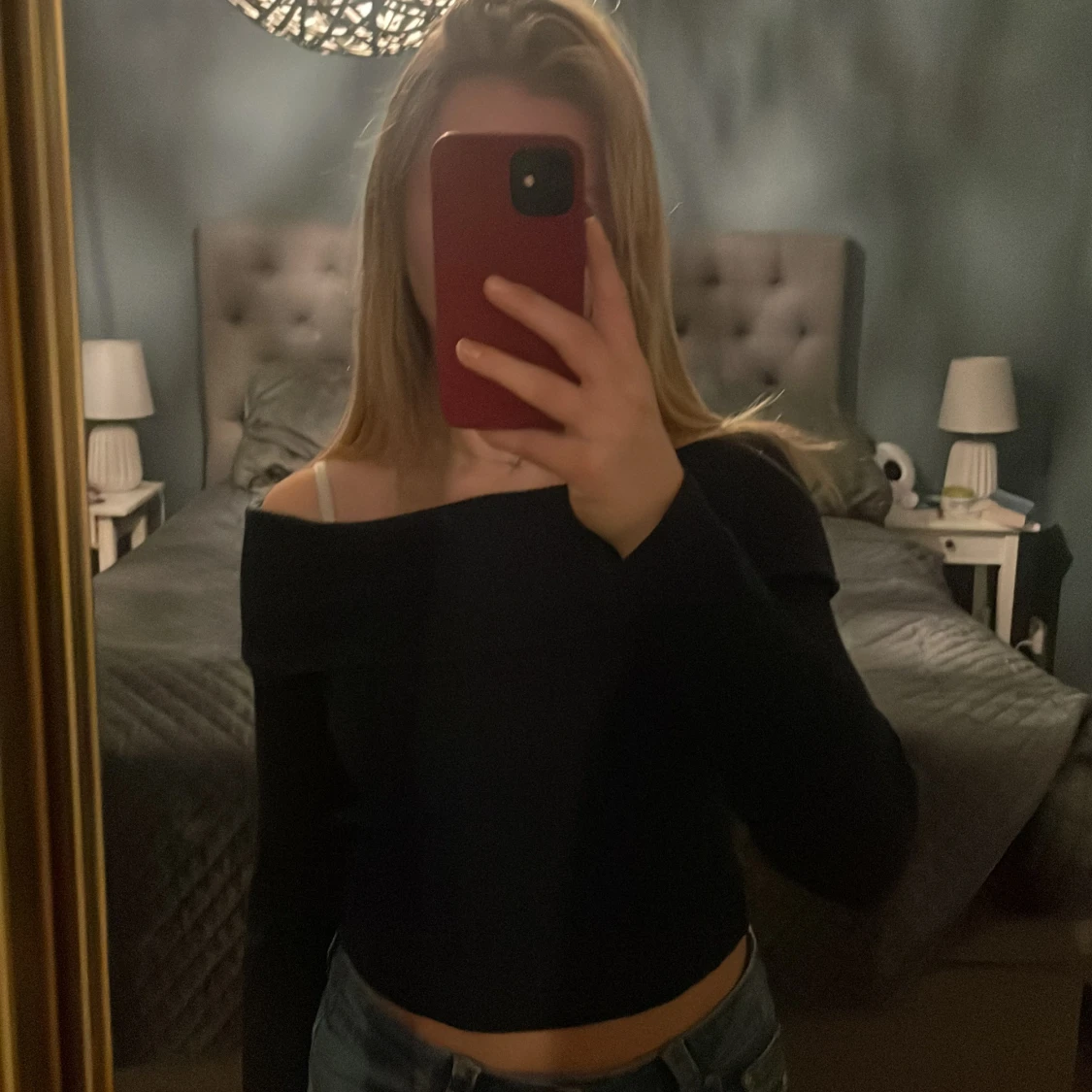 Svart offshoulder topp från Kappahl