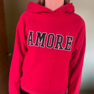 Hoodie Gina tricot röd - Hoodie från Gina Tricot Tryck med texten Amore Röd  Bra skick! 