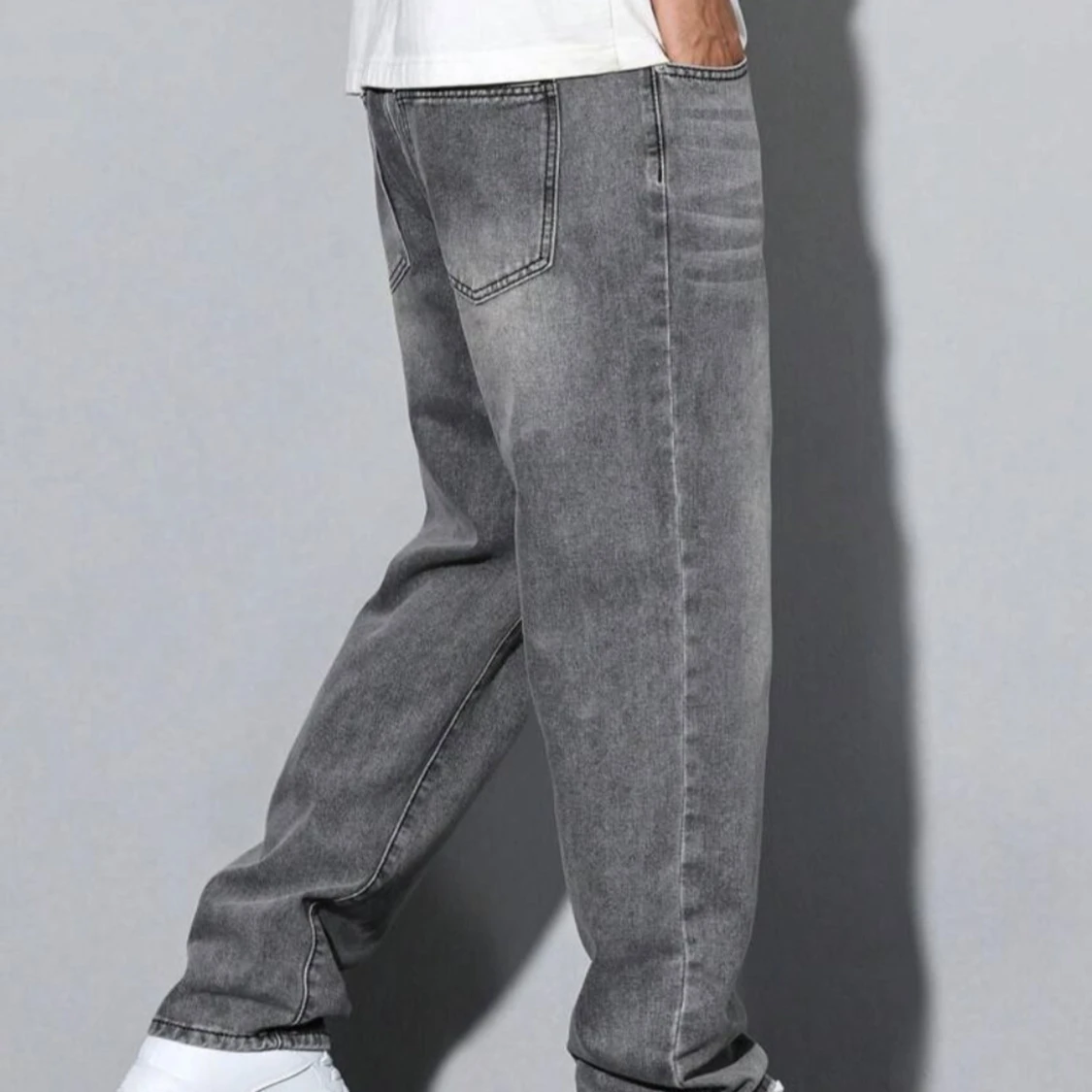 Grå jeansbyxor - 90