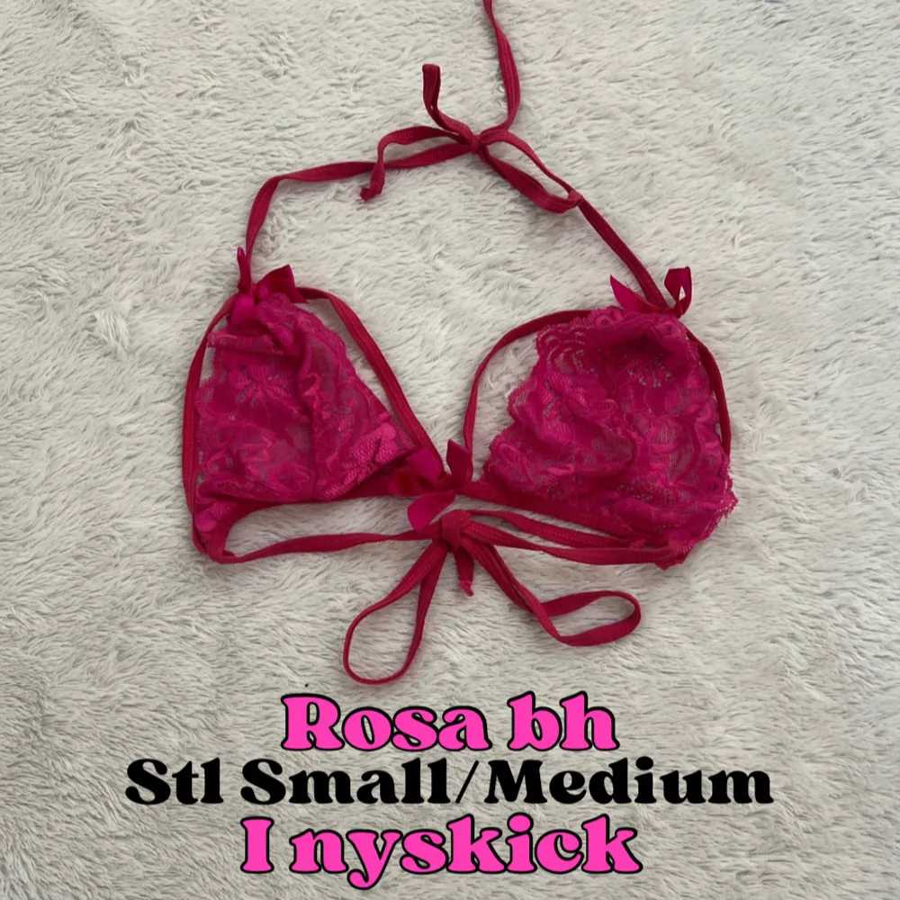 Jättefin rosa bh i spets i storlek Small/Medium. I nyskick! 💕 Skickas snabbt. 🚚 Missa inte Plicks Bundle i min profil och spara in på frakten. 🤩. Övrigt.