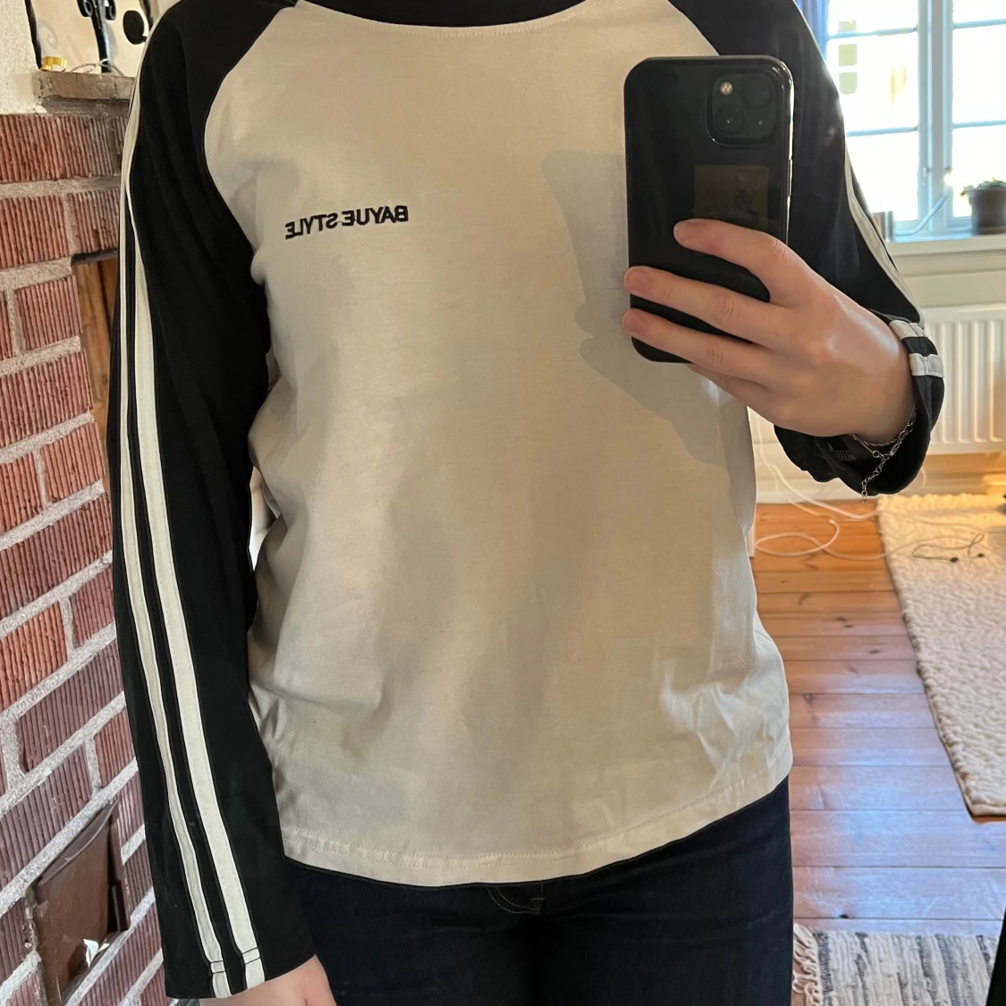 Långärmad tröja med ränder 