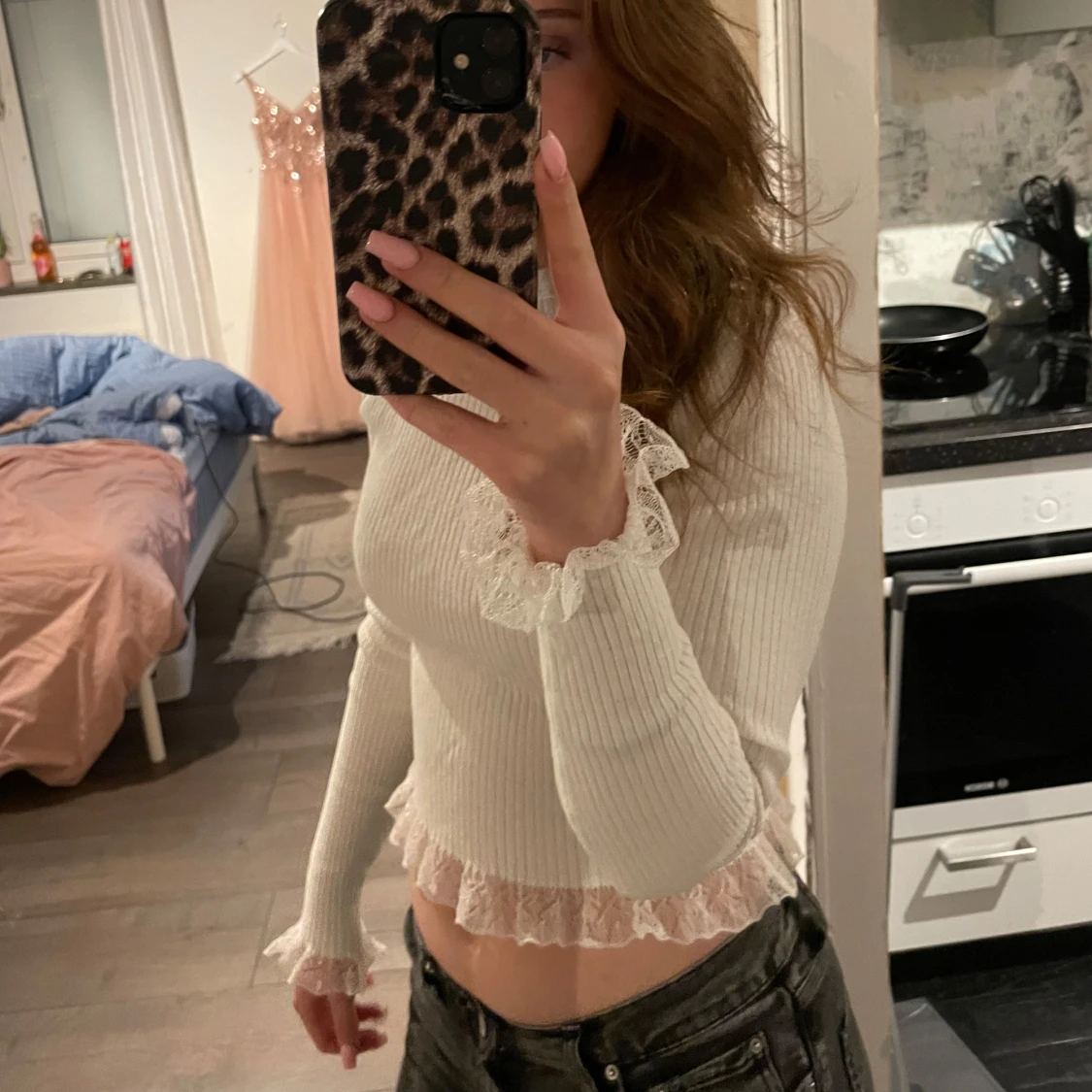 Vit ribbad topp från Zara - 90