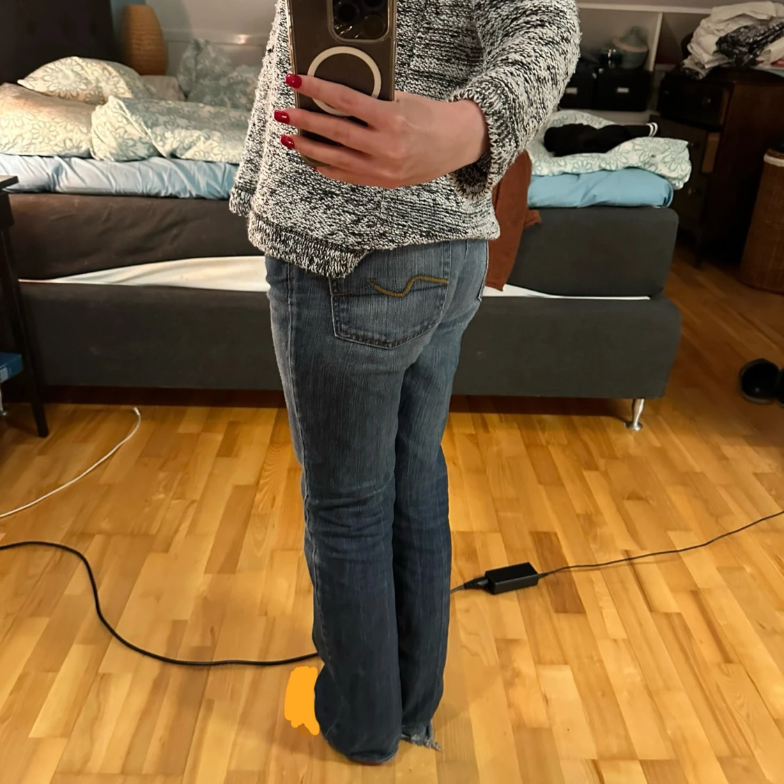 Lågmidjade bootcut jeans - 92