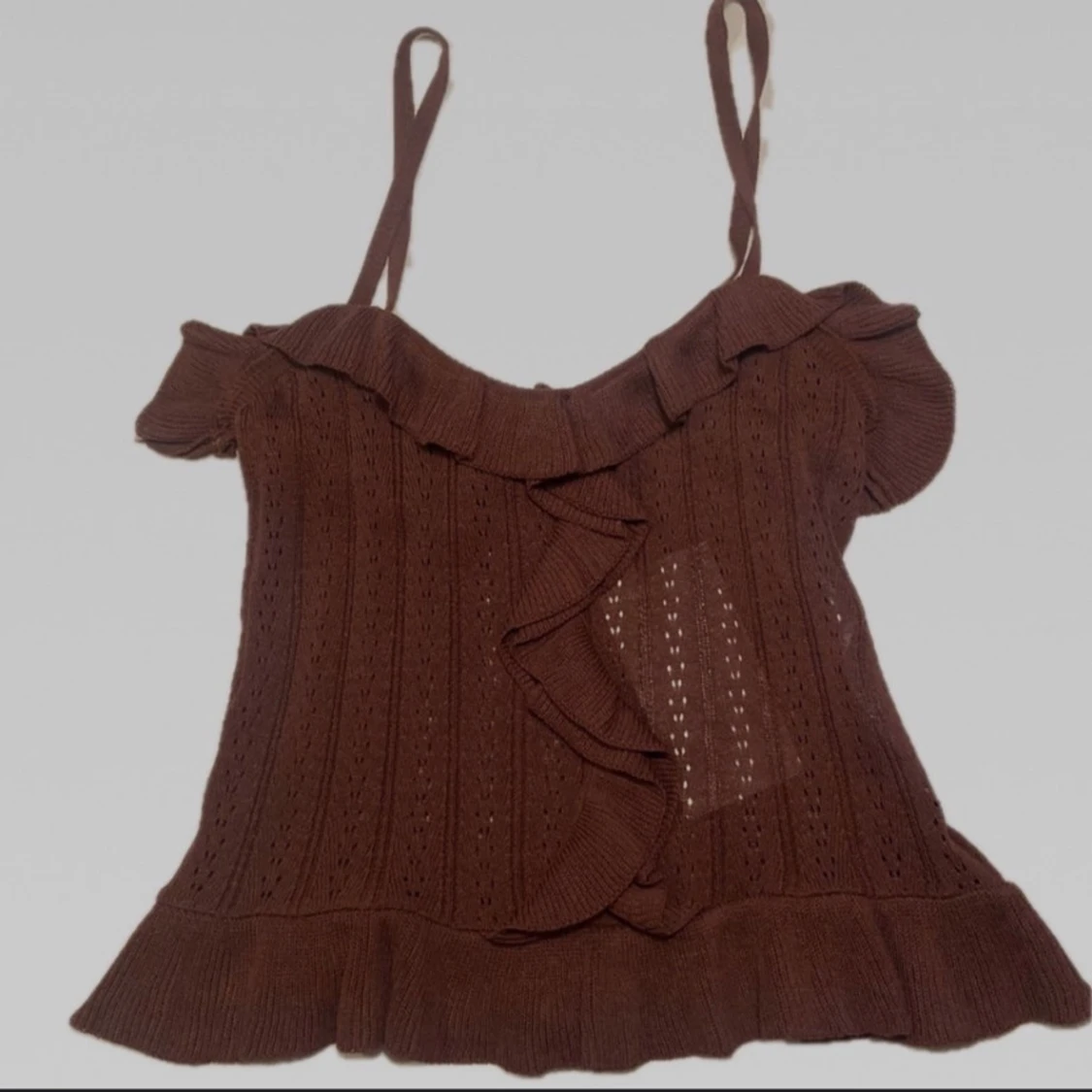 Brun stickad topp