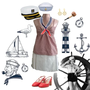 Halloween outfit  - Sailor outfit som passar till halloween⚓️ Det som ingår är toppen och kjolen🌊 passar storlek XS-S