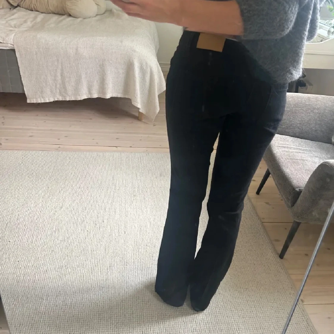 Svarta Lågmidjade bootcut jeans - 91