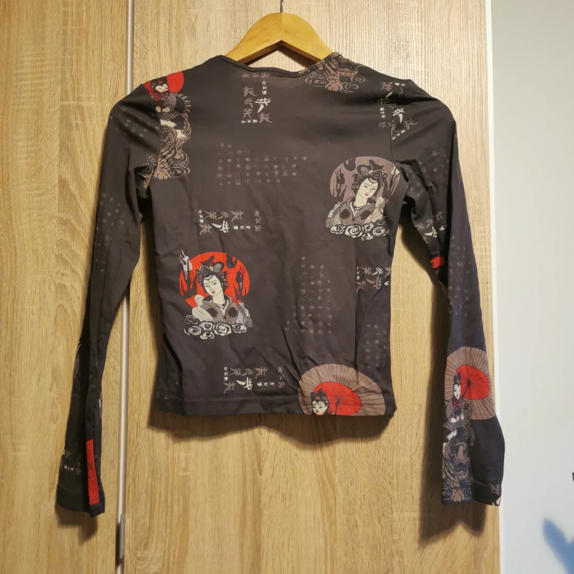 (S) Mönstrad långärmad topp, geisha, japan - 1