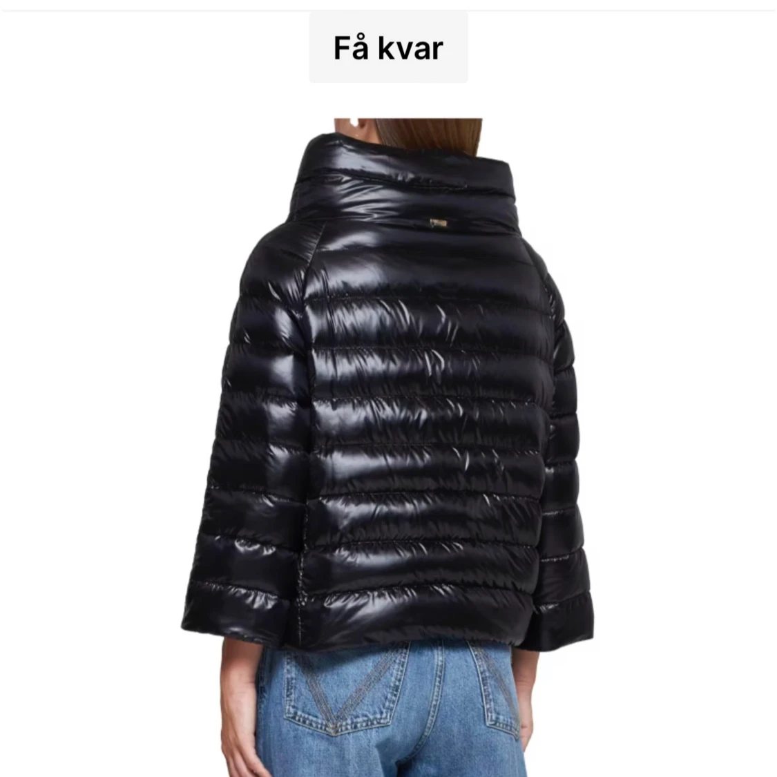 Svart pufferjacka med hög krage - 90