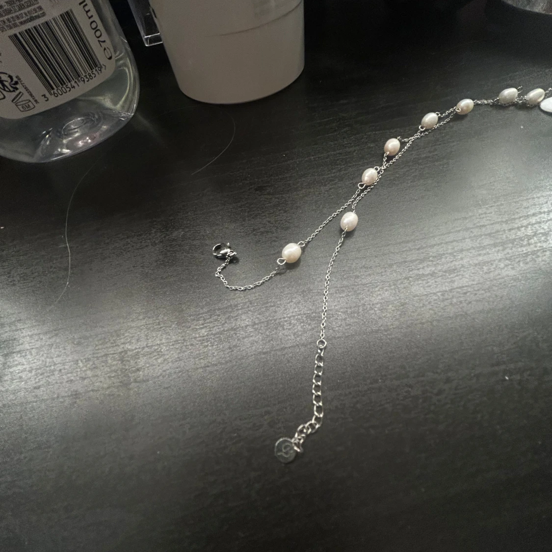 Silverhalsband med pärlor - 90