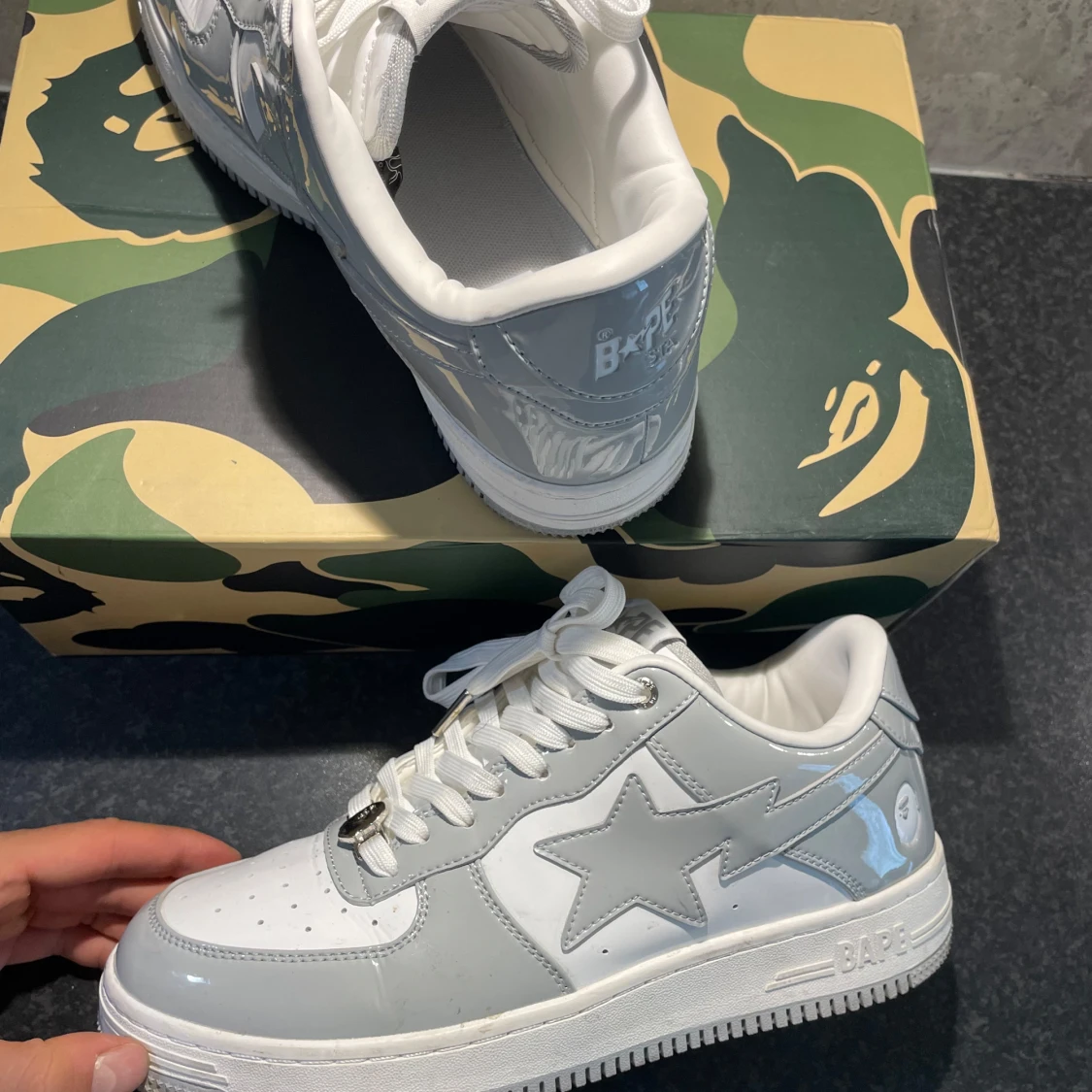 A Bathing Ape Patent Gray Bapesta, US 9 / EU 43 - 92