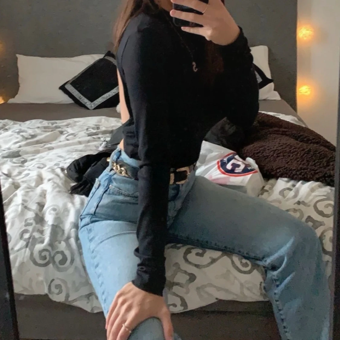 Svart långärmad topp