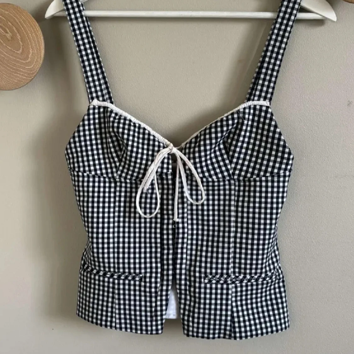 Svartvit rutig korsett från Zara