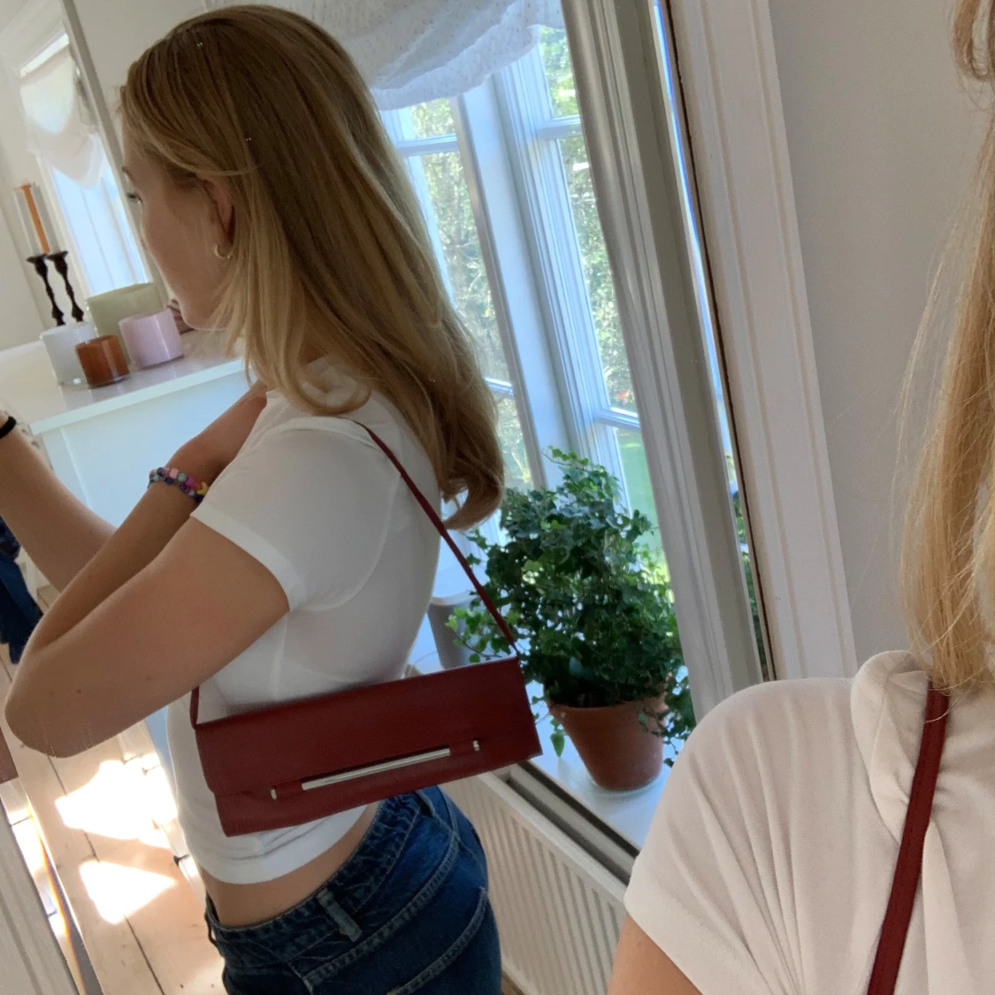 Röd baguetteväska - 92