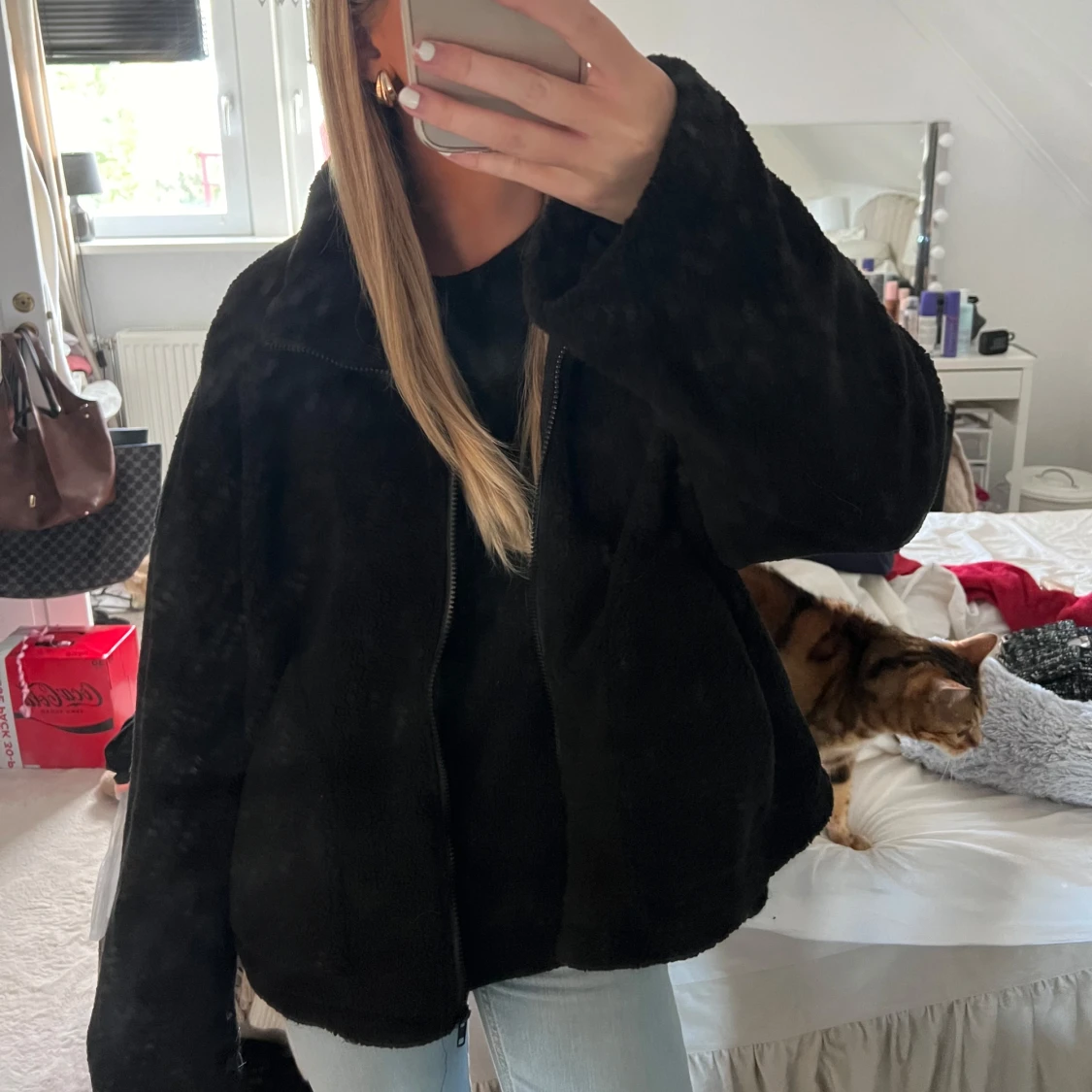 Svart teddyjacka - 92