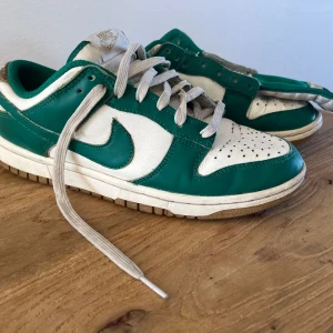 Nike dunks gröna - Ett par gröna Nike dunks som är lite slitna på insidan men ser snygga ut på utsidan. 