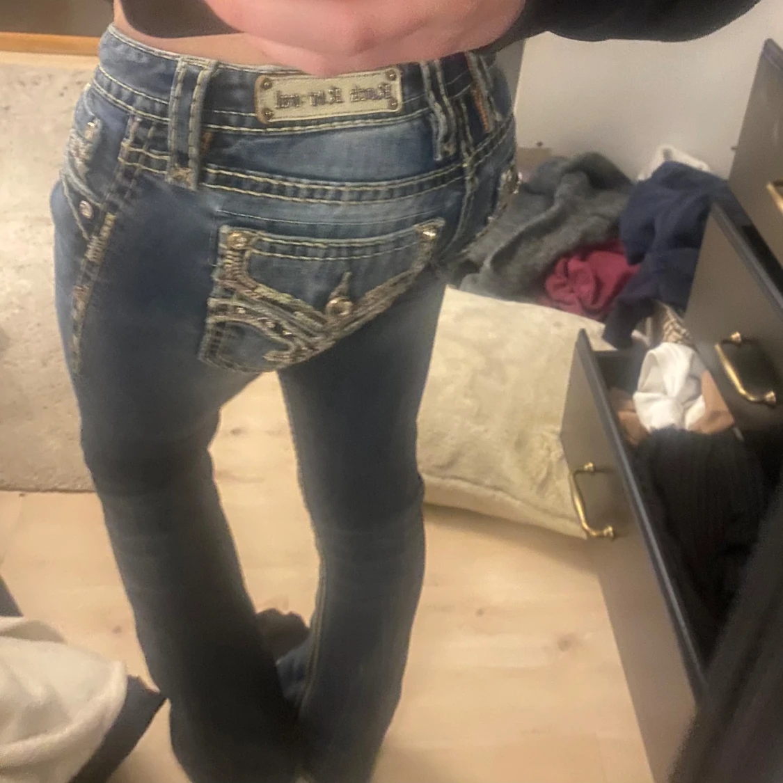 Rock revaival lågmidjade jeans - 1