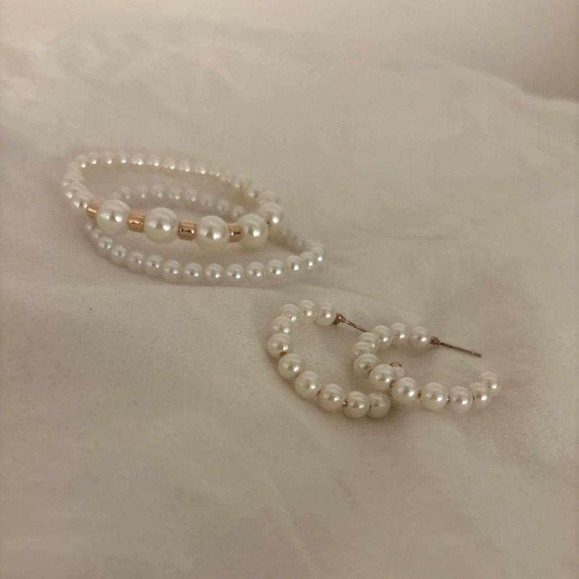 Pärlarmband och örhängen - 90