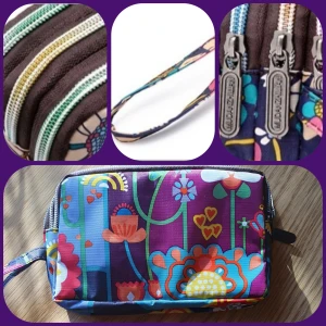 Snygg mönstrad necessär med 3 fack - Snygg necessär med 3 fack, mått: ca 17 × 12 cm, oanvänd. ✨️Titta igenom alla mina upplagda och köp fler saker i bundle för att spara på frakten och få allt du köpt i ett och samma paket✨️