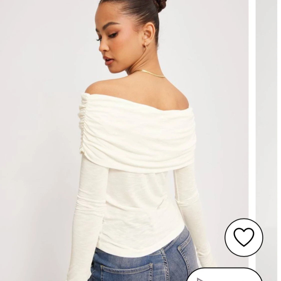 Vit off shoulder topp  - 92