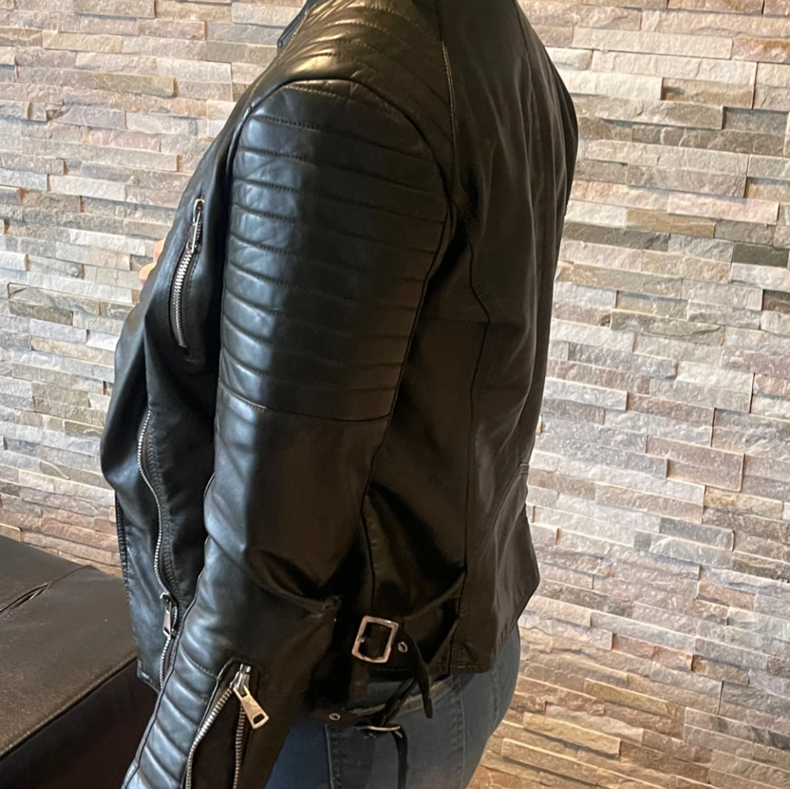 Grön skinnjacka  - 90