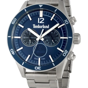 Timberland TDWGK2230905 Ashmont 46mm - Snygg herrklocka från Timberland med blå urtavla och silverfärgad boett. Klockan har en robust design med två sub-dials och tydliga vita markeringar. Armbandet är i silverfärgat metall och klockan har en praktisk kronograf-funktion.