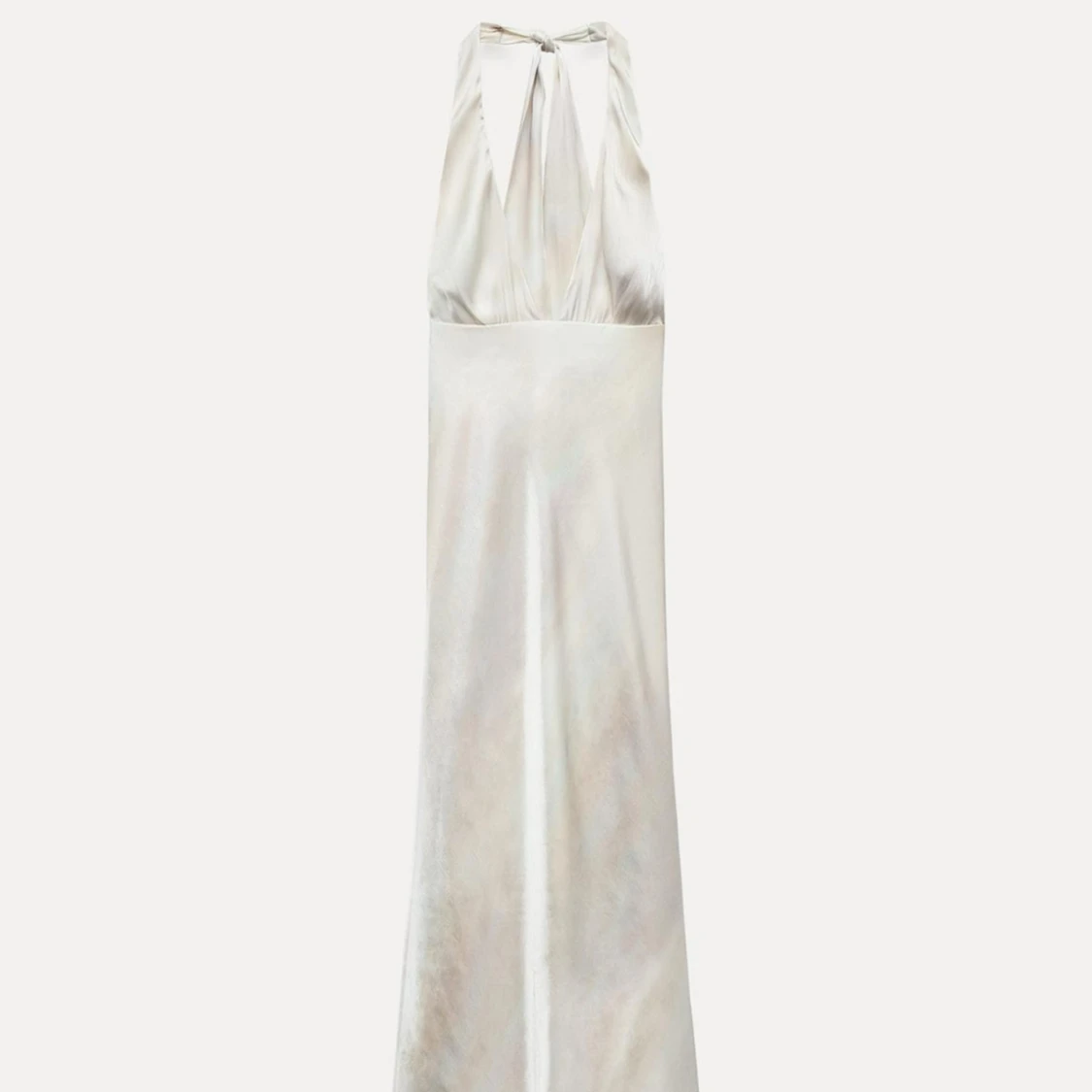 Vit långklänning med knytband - 1