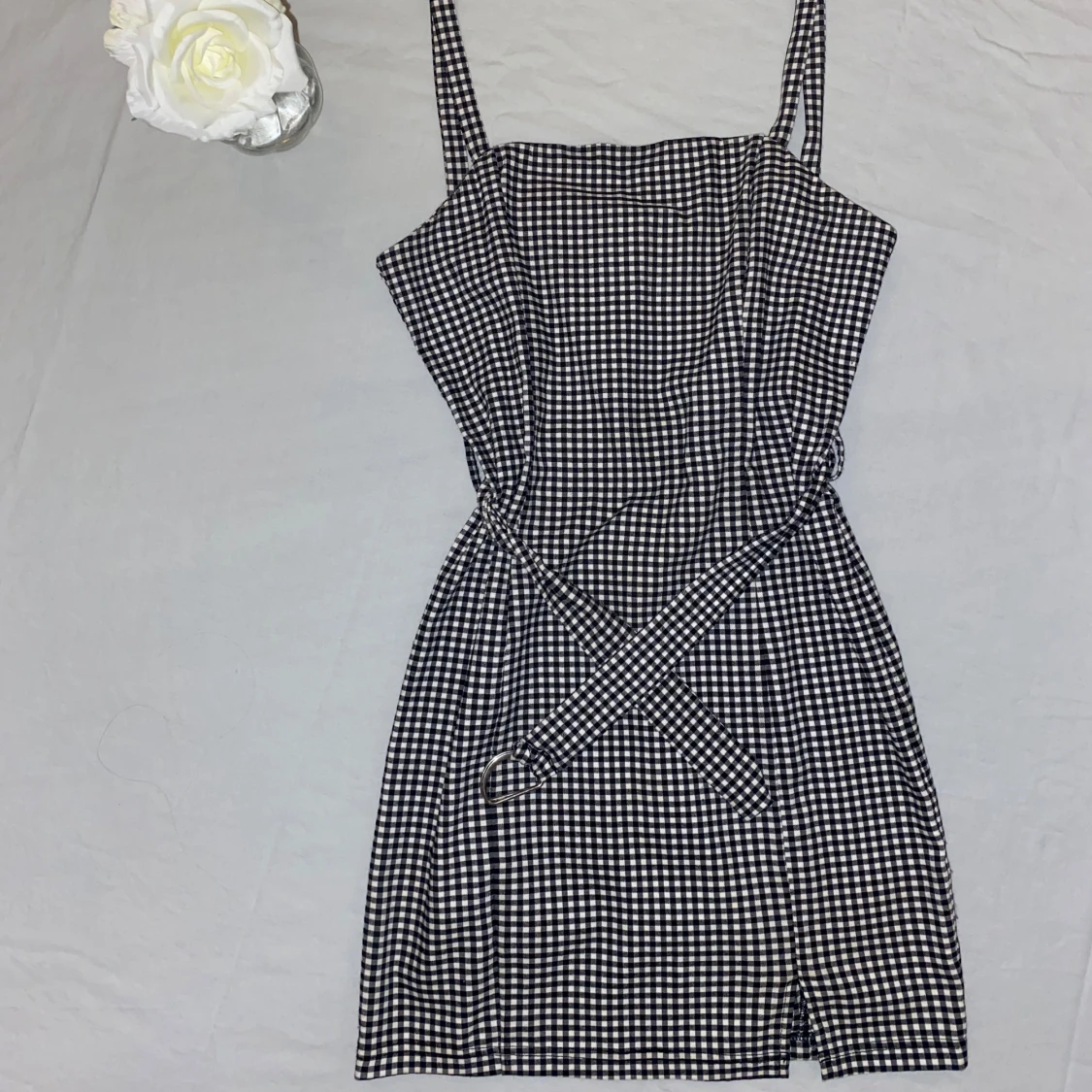 Svartvit rutig klänning